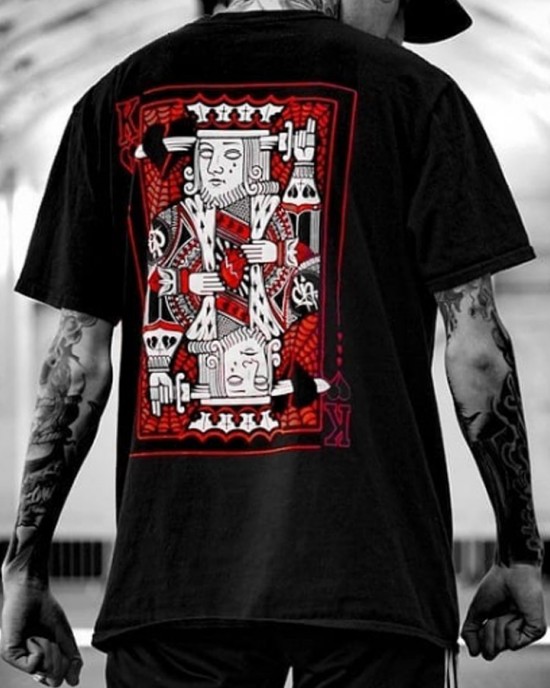 Creative KING Poker Loose West Coast Gangster T-shirt HF2615-03-03