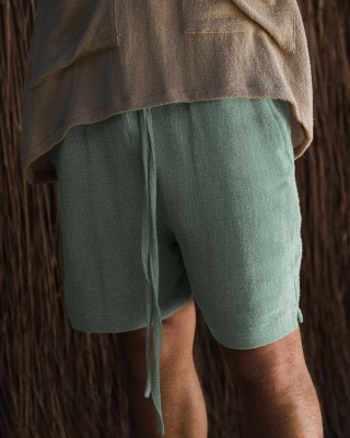 Casual cropped pants, breathable and loose fitting straight leg shorts HF2904-01-01