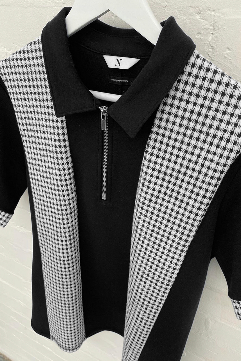 Men's Portman Check Panel Polo Shirt