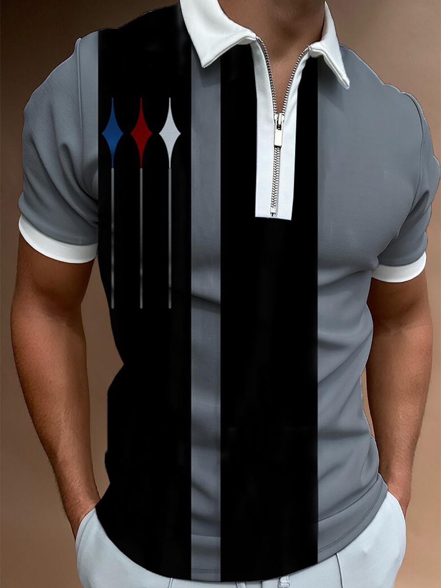 Men's Daily Printed Cotton Short-sleeved Shirt