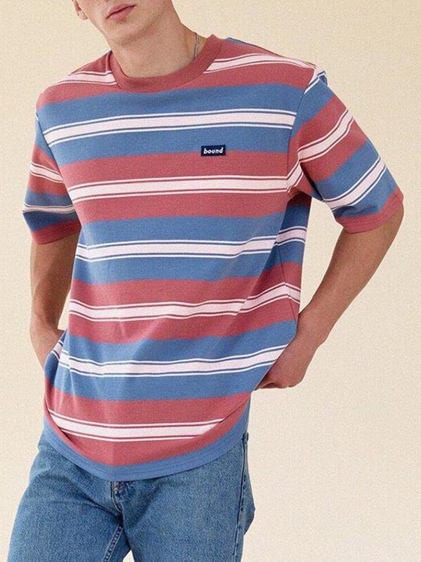 Men's striped crew neck T-shirt HE1603-02-03