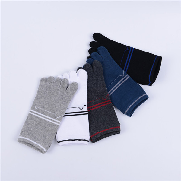 Men Summer Cotton Causal Short Socks Deodorant Sweat Five Toe Socks