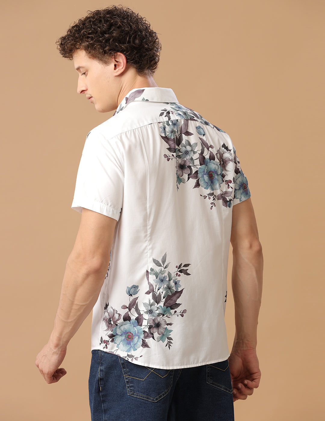 FLORAL PRINT HALF SLEEVE SHIRT