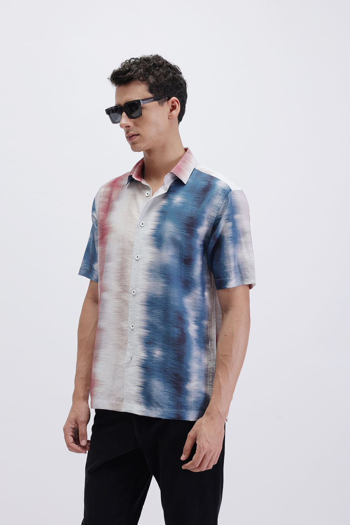 ABSTRACT STRIPED PRINTED SHIRT