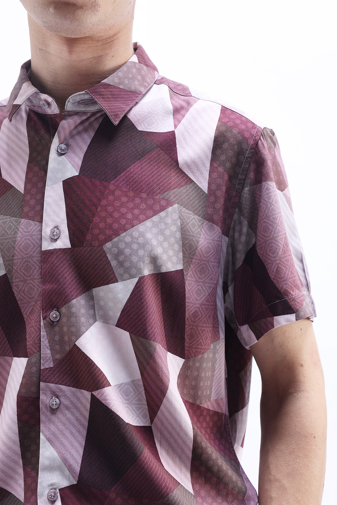 GERALD PINK ABSTRACT PRINT SHIRT