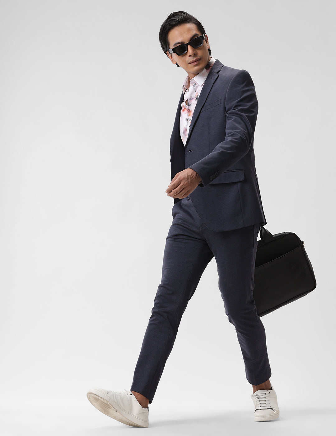 MENS SLIM FIT SINGLE BREASTED DARK BLUE FORMAL BLAZER