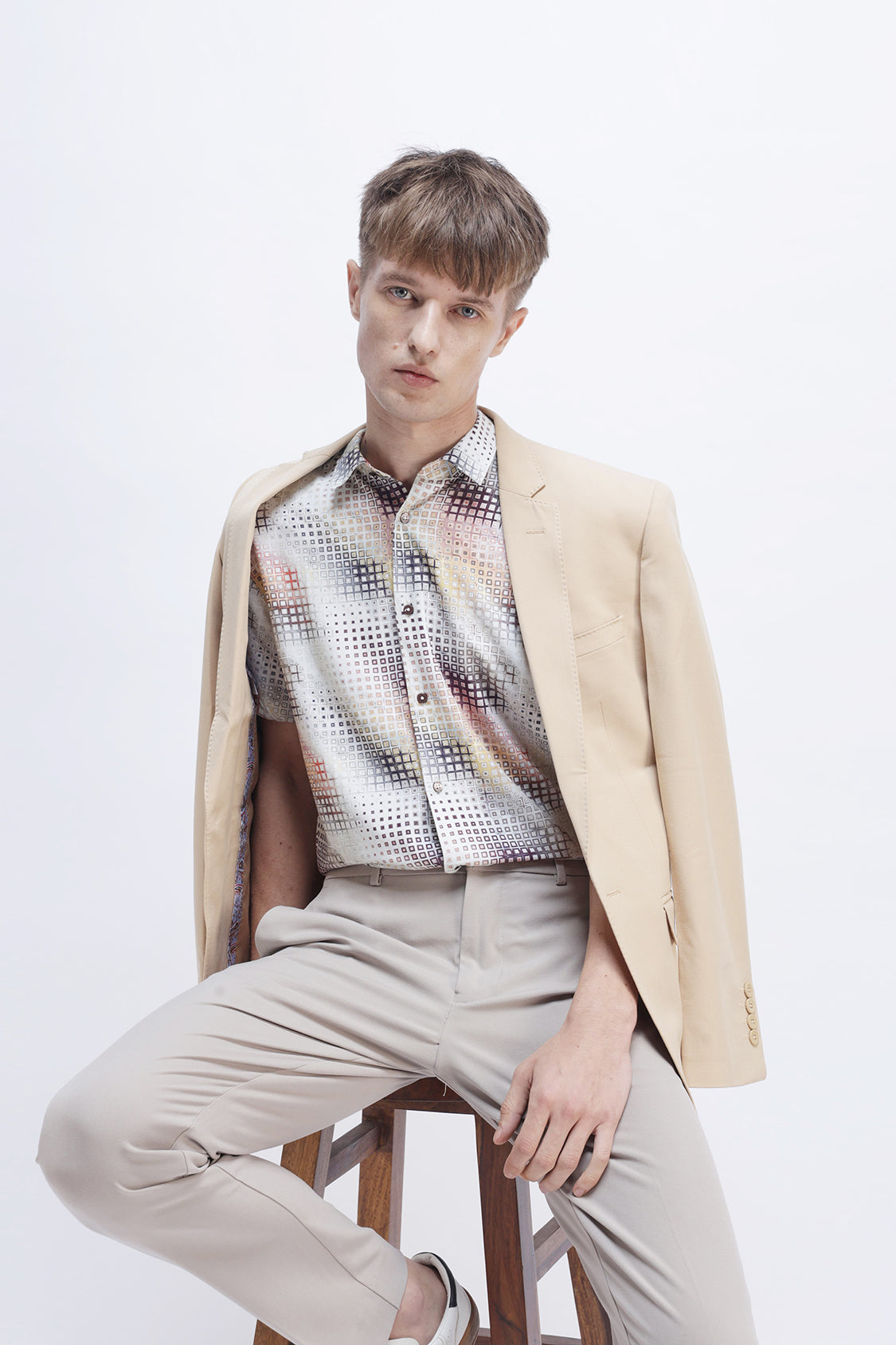 SANTNER NATURAL STRUCTURE PRINT SHIRT