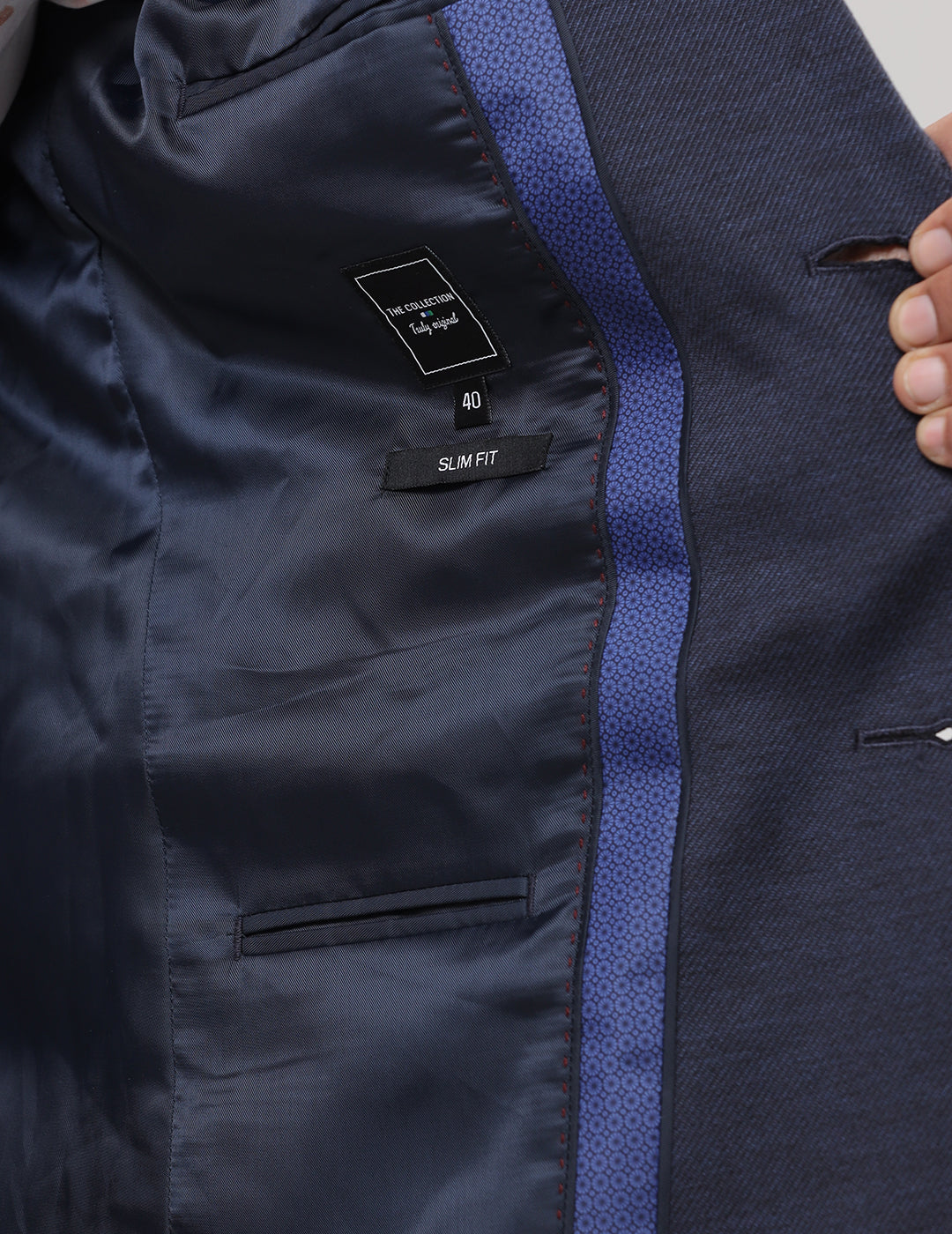 MENS SLIM FIT SINGLE BREASTED DARK BLUE FORMAL BLAZER