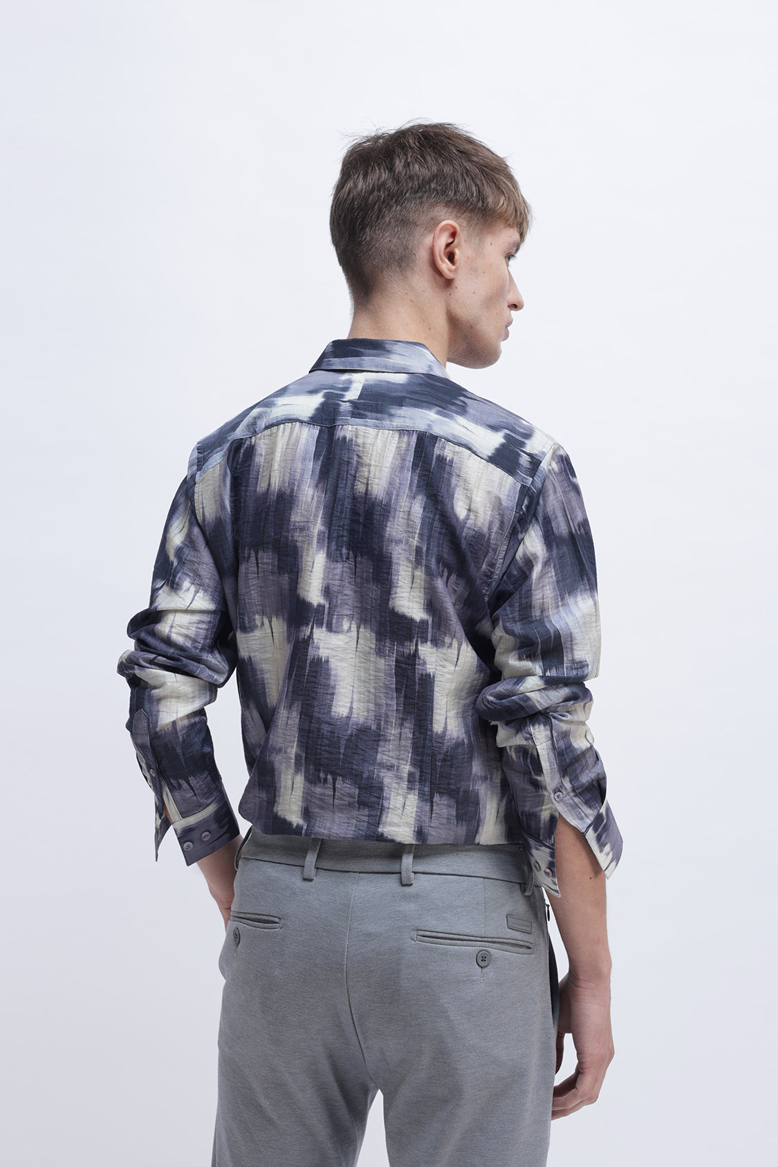 AMANDA MULTI VOILET DISTRESSED PRINT SHIRT