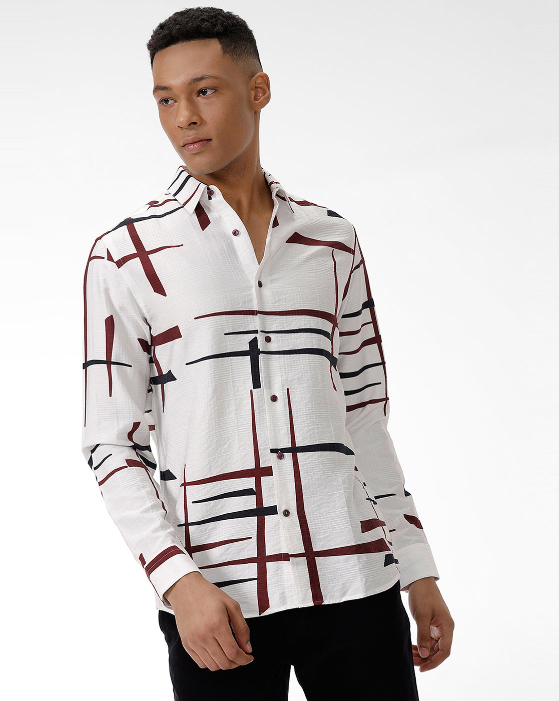 Rust WhitePrint Shirt