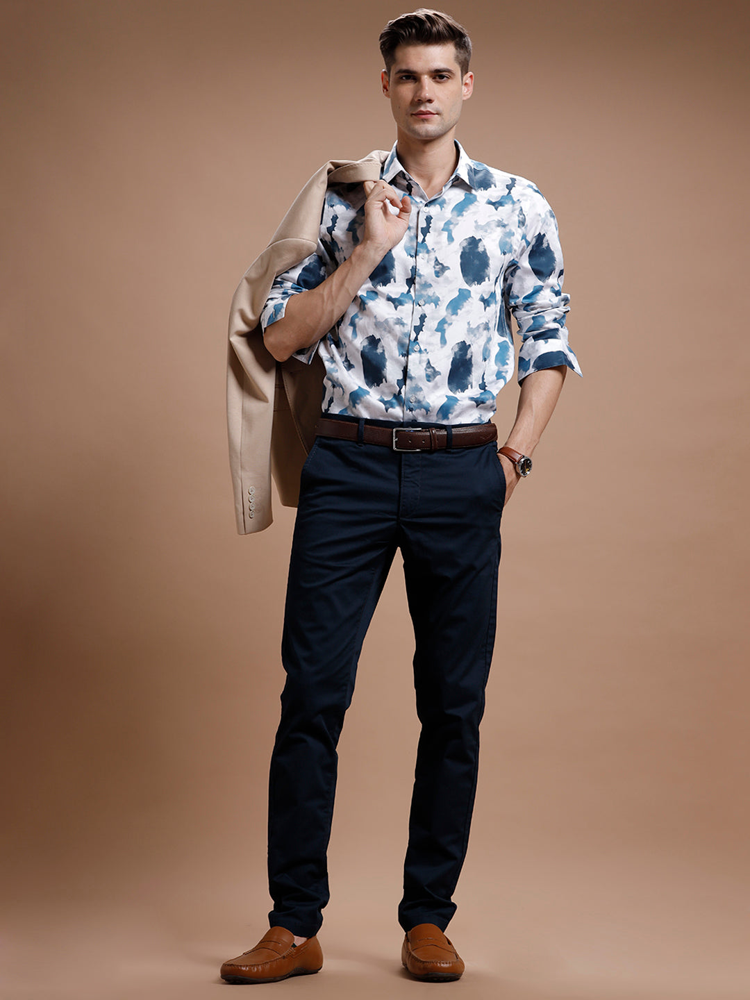 NAVY SMART CASUAL COTTON TROUSER