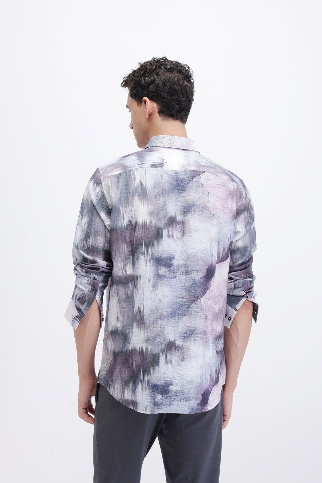 MUNCH MUTI COLOUR DISTRESSED PRINT SHIRT