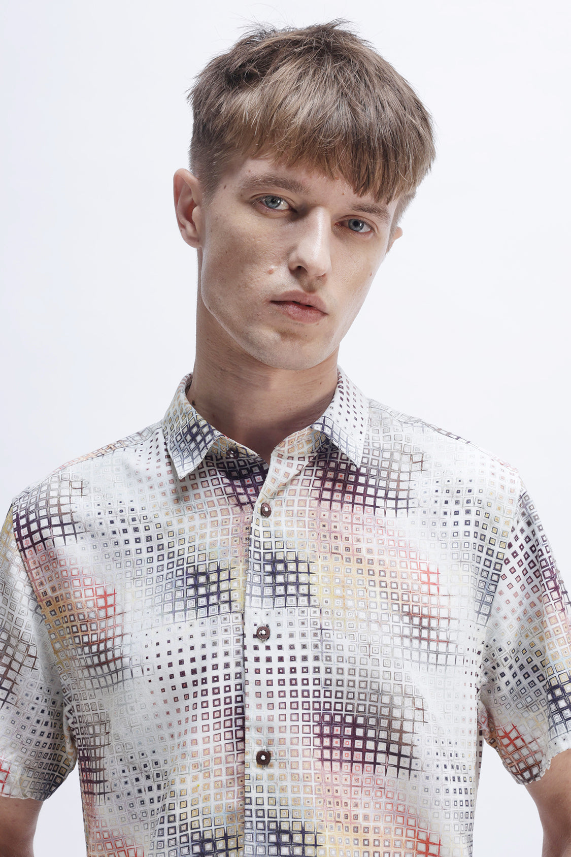 SANTNER NATURAL STRUCTURE PRINT SHIRT