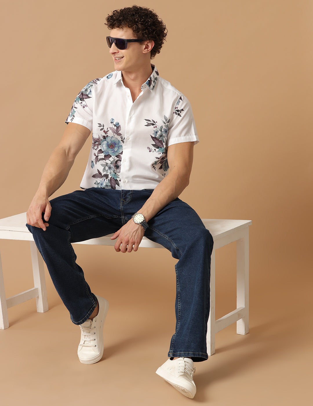 FLORAL PRINT HALF SLEEVE SHIRT