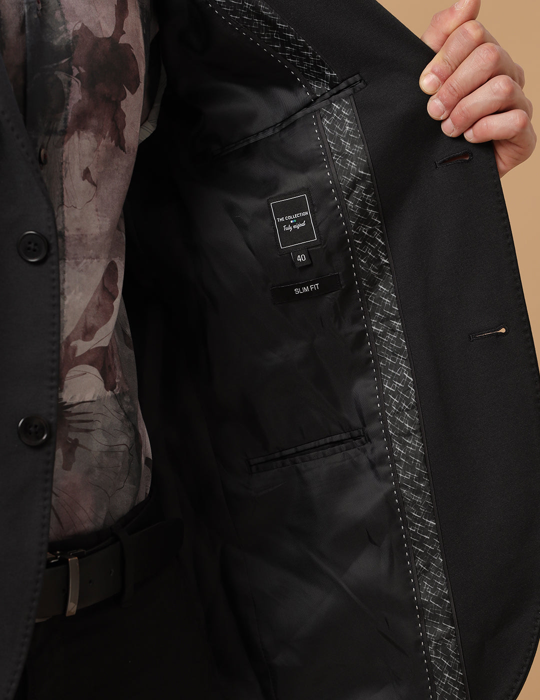 MENS SLIM FIT SINGLE BREASTED BLACK FORMAL BLAZER 2