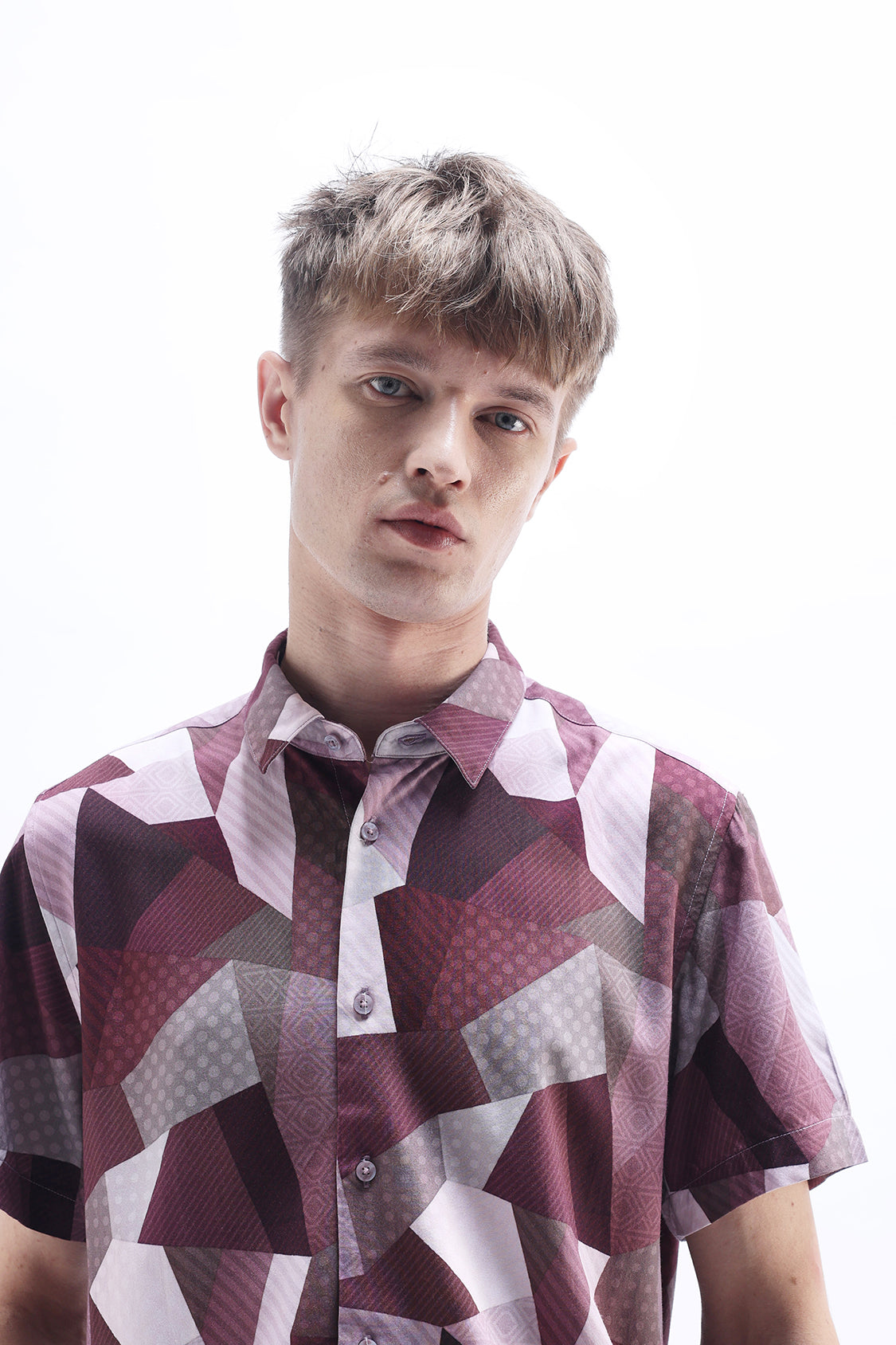 GERALD PINK ABSTRACT PRINT SHIRT