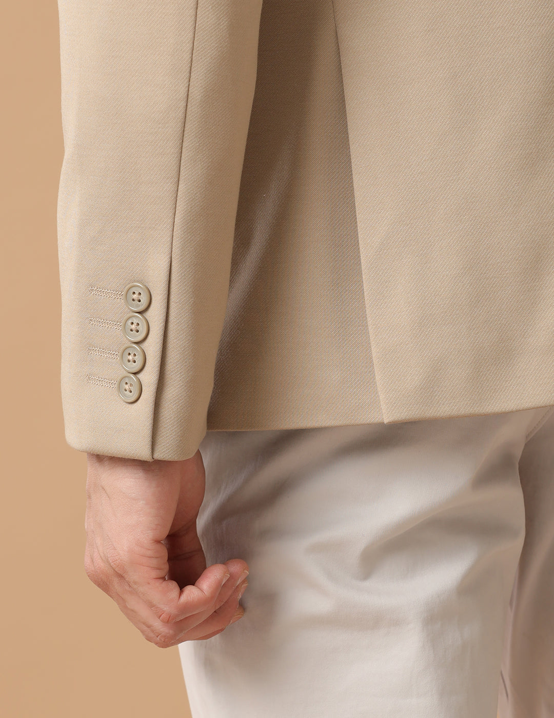 MENS SLIM FIT SINGLE BREASTED BEIGE FORMAL BLAZER