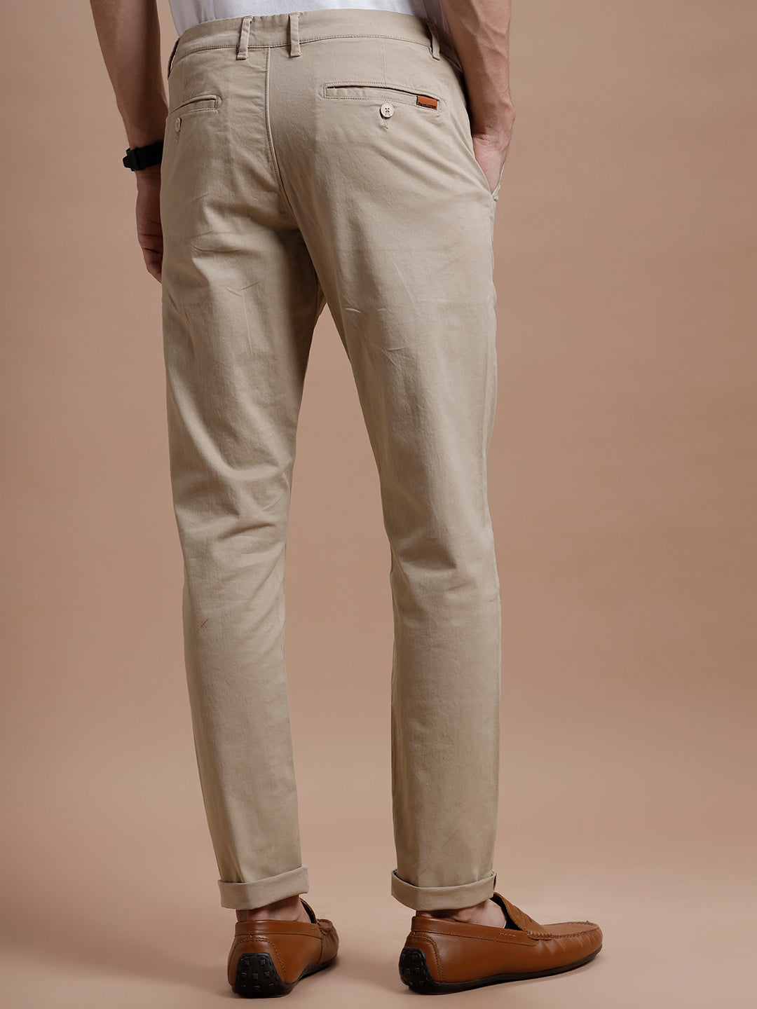 BEIGE SMART CASUAL COTTON TROUSER 1
