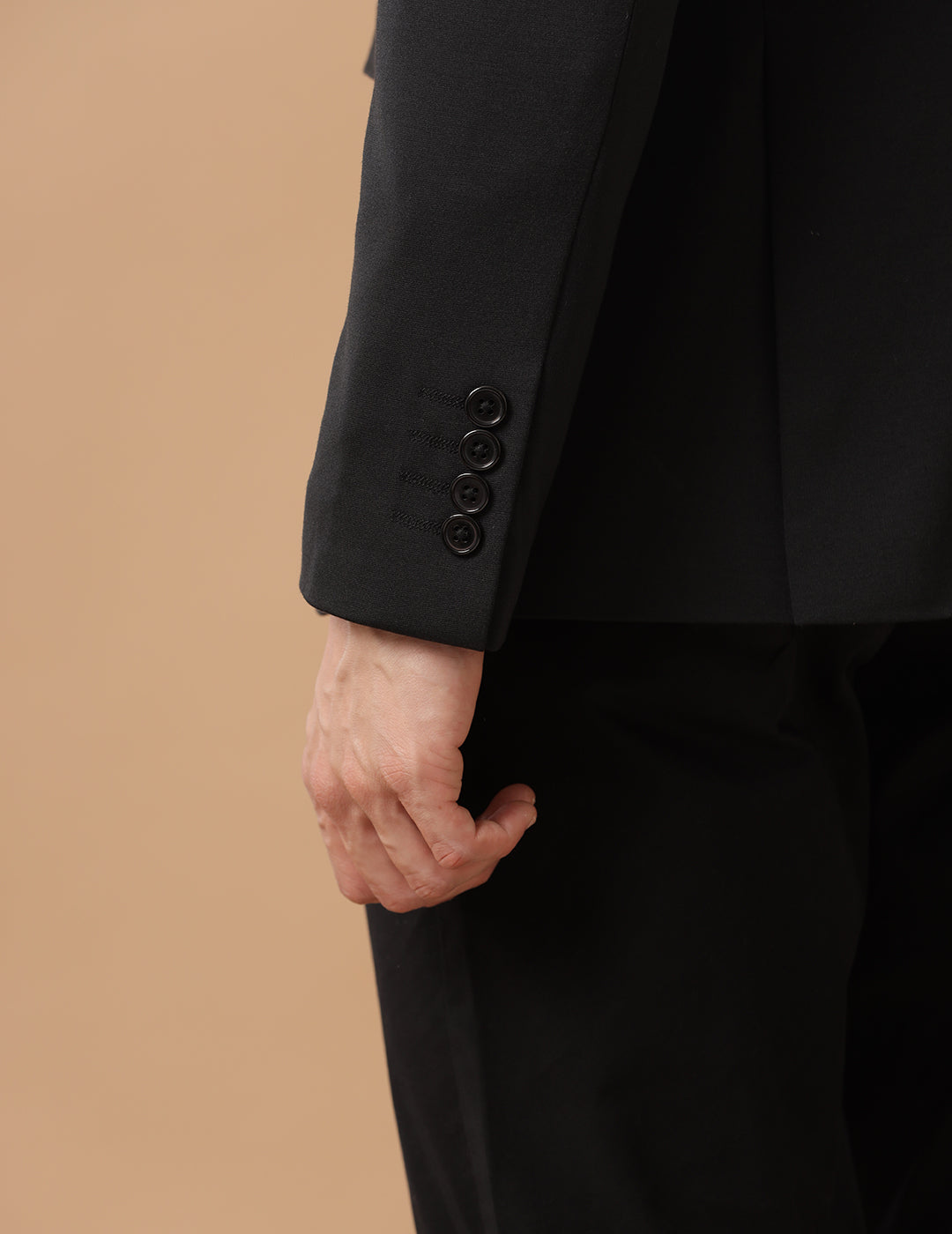 MENS SLIM FIT SINGLE BREASTED BLACK FORMAL BLAZER 2