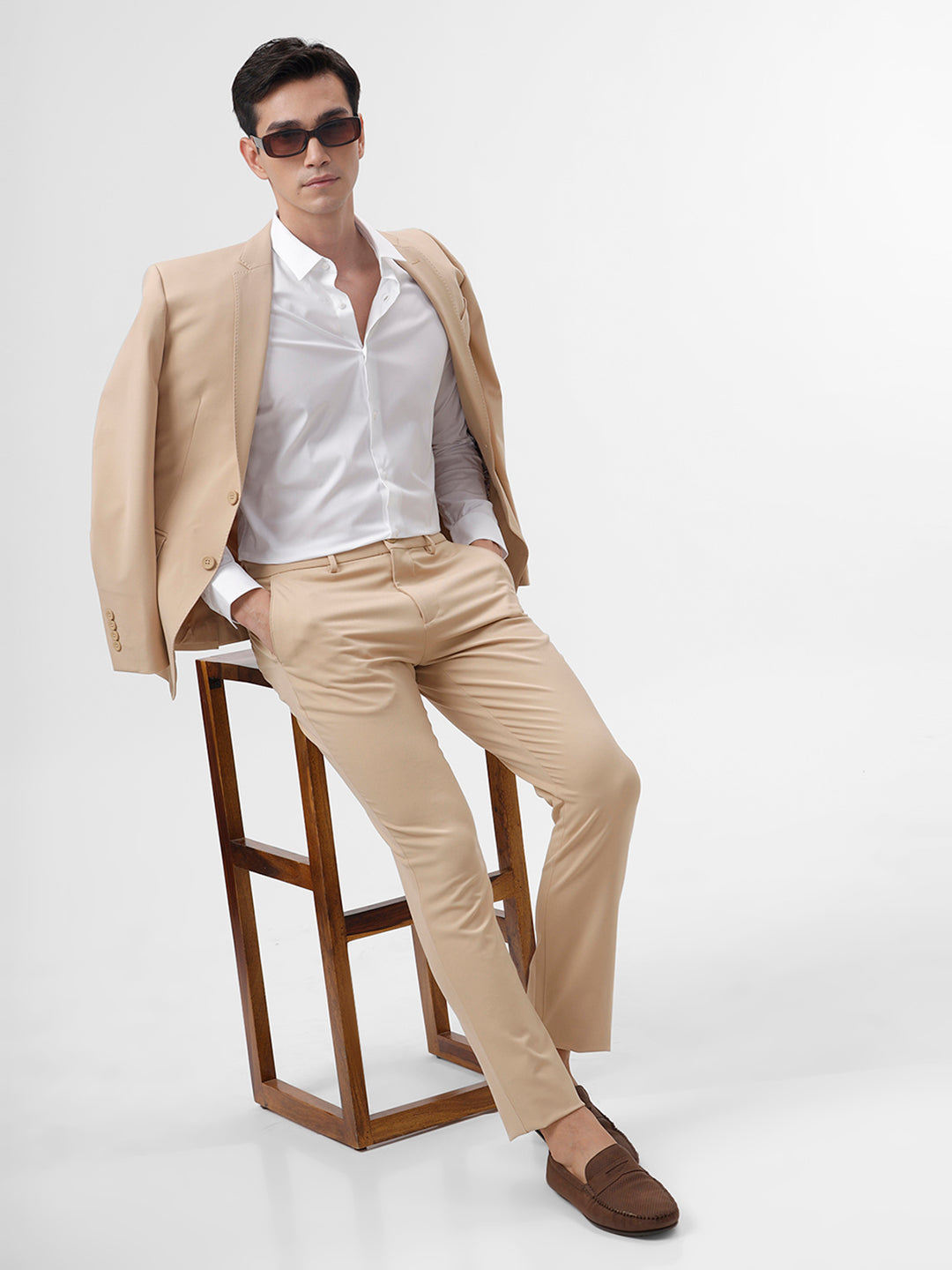 Powell Solid White Slim Fit Cotton Shirt