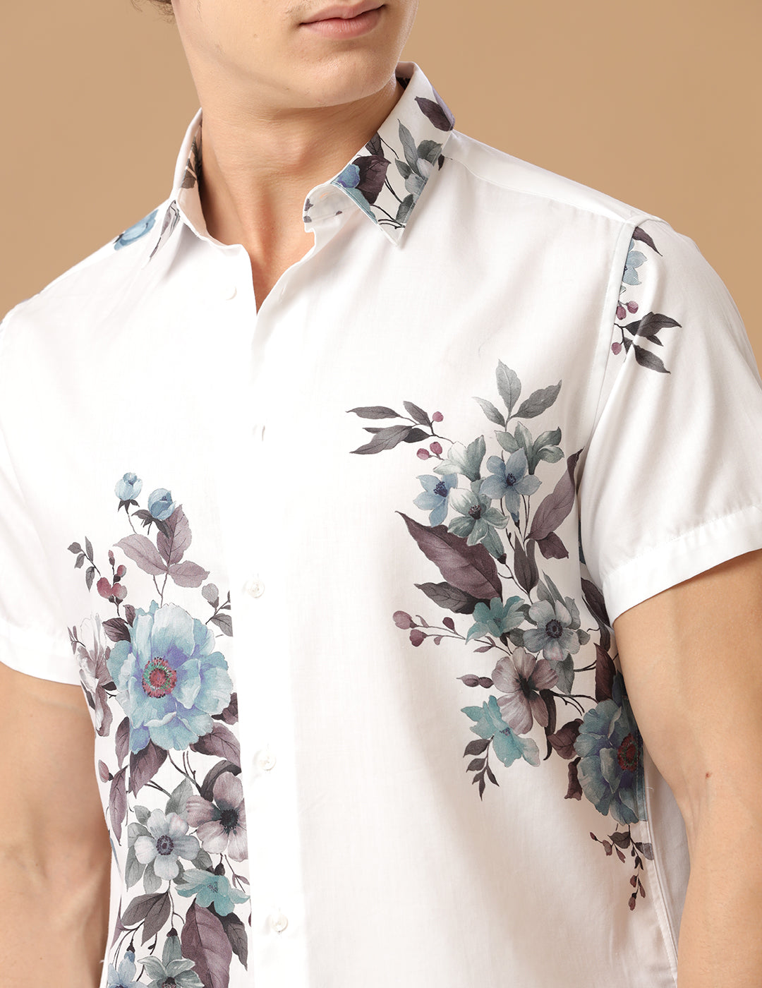 FLORAL PRINT HALF SLEEVE SHIRT