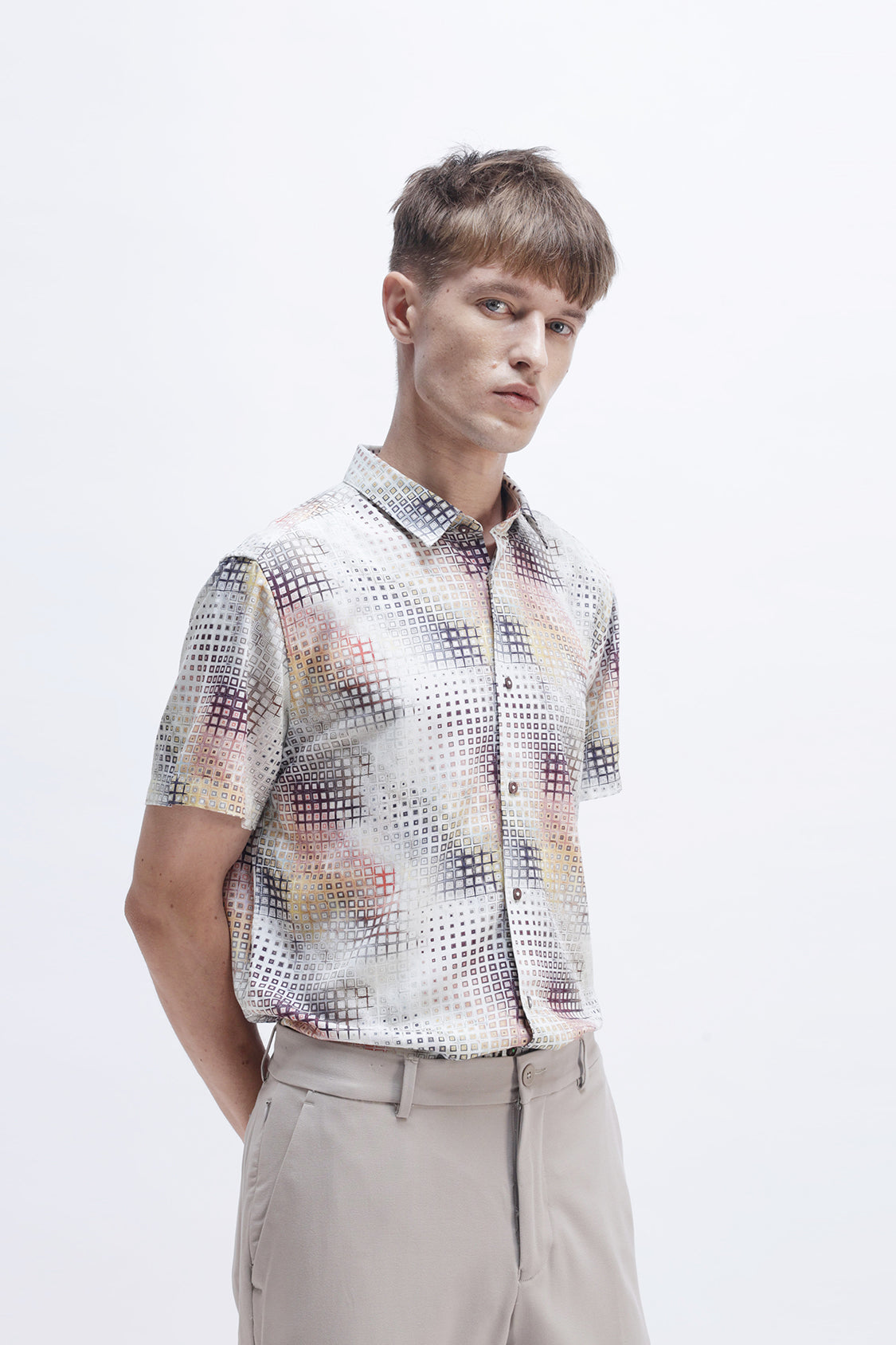 SANTNER NATURAL STRUCTURE PRINT SHIRT