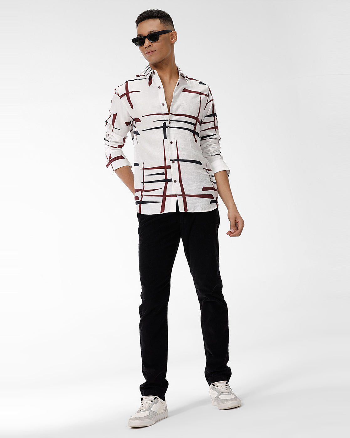 Rust WhitePrint Shirt