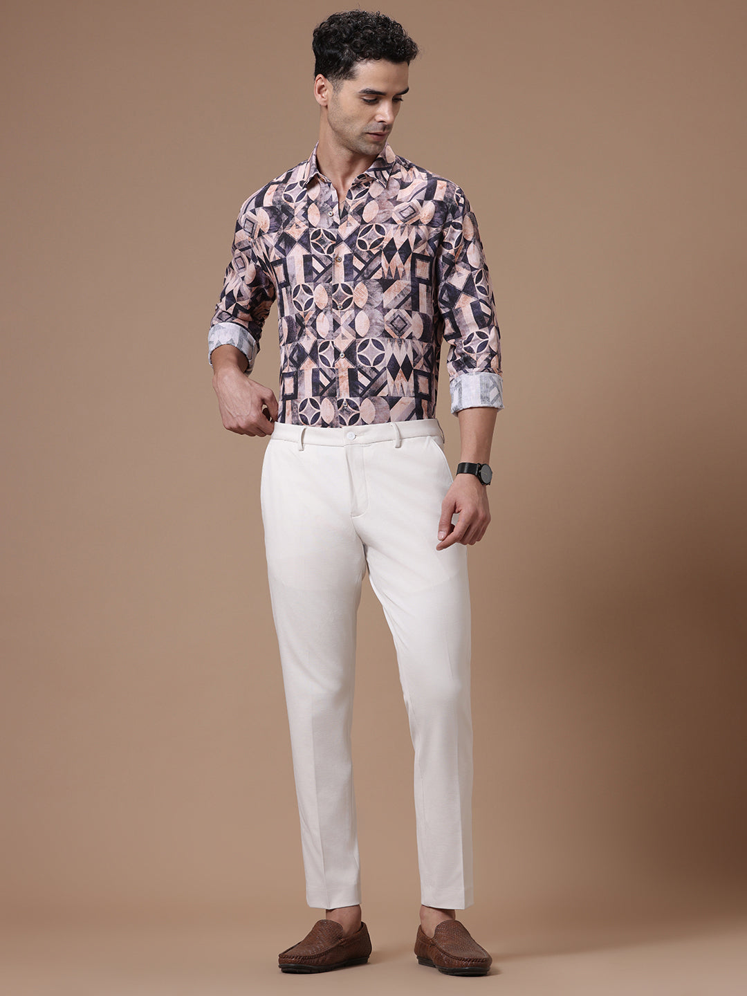 Knitted Slim Fit Ivory Formal Stretch Trouser (TAHLIA)