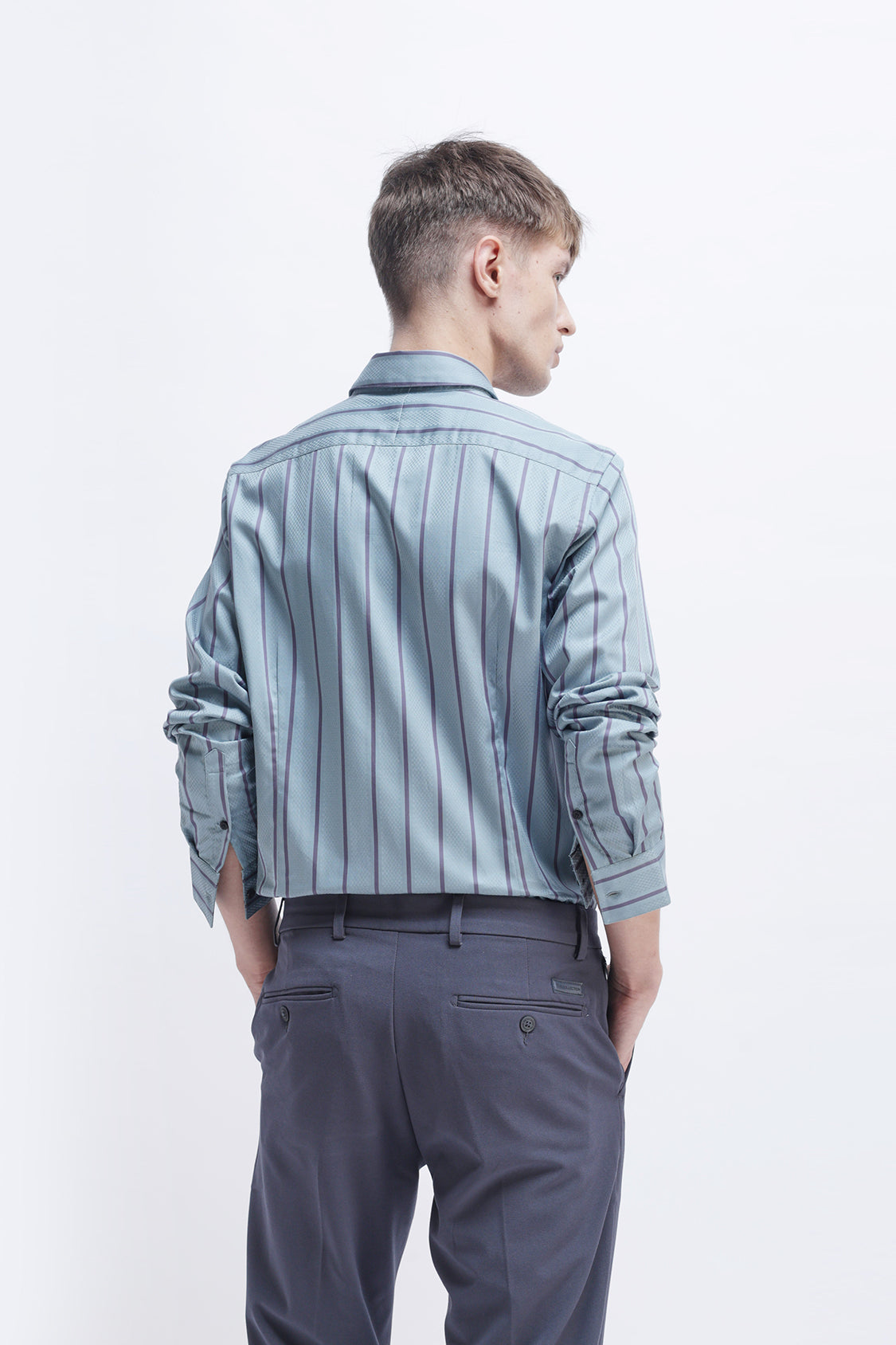 ROMIL STEEL BLUE STRIPES SHIRT