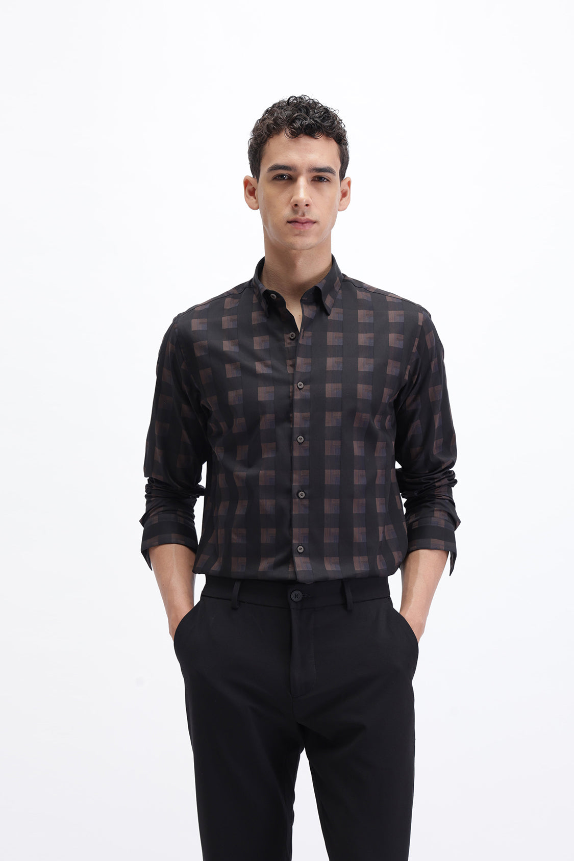 SLIM FIT CHECKERED SHIRT