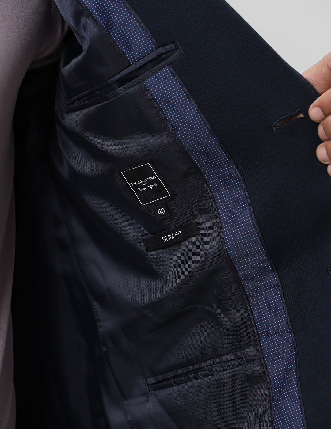 MENS SLIM FIT SINGLE BREASTED DARK BLUE FORMAL BLAZER 2