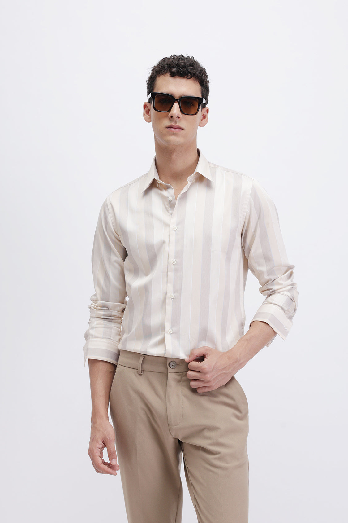 ECHO ECRU STRIPES SHIRT