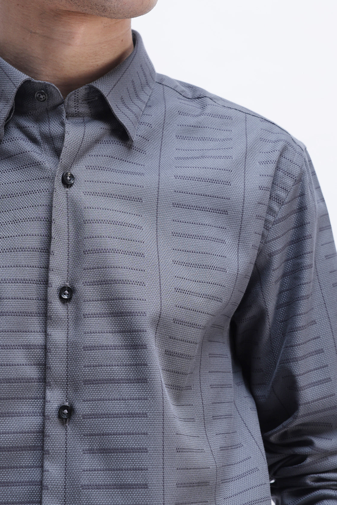 MOZILLA STEEL GREY STRIPES SHIRT