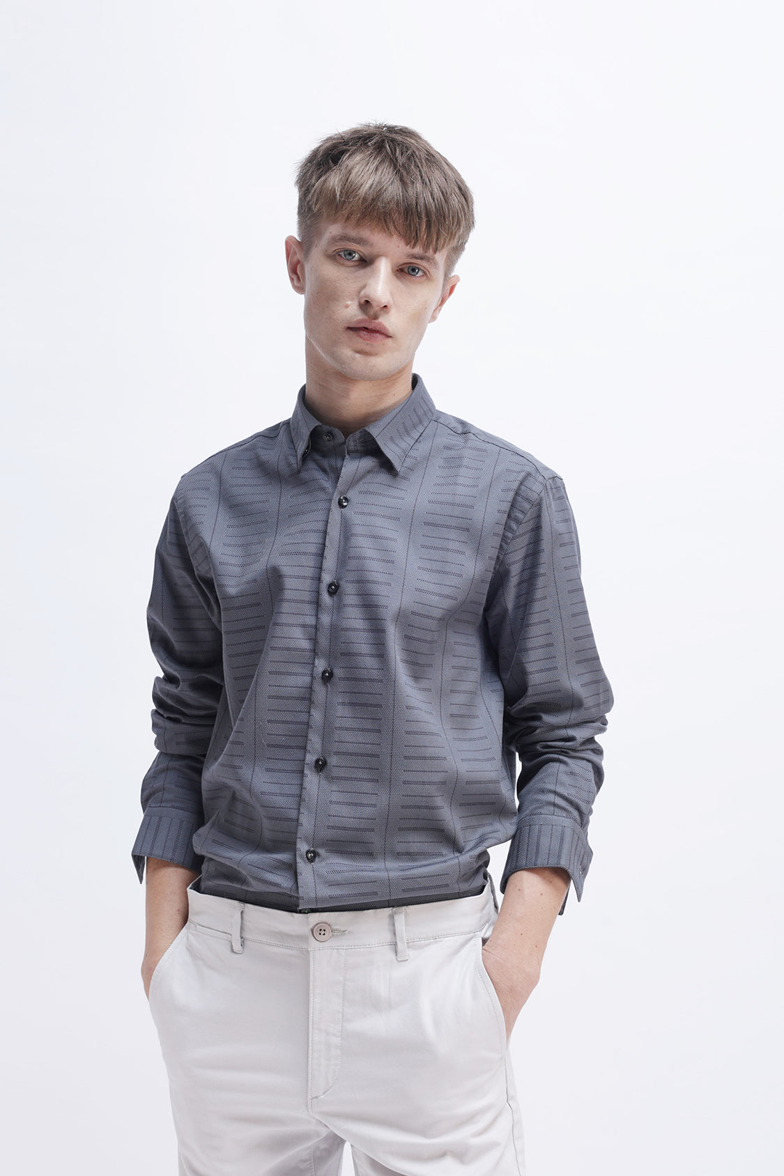 MOZILLA STEEL GREY STRIPES SHIRT