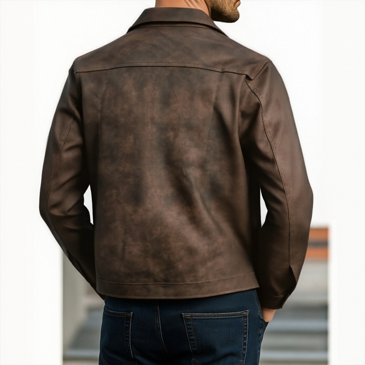 【24-hour shipping out】Men's Classic Fashion Zipper PU Leather Jacket 98679789U