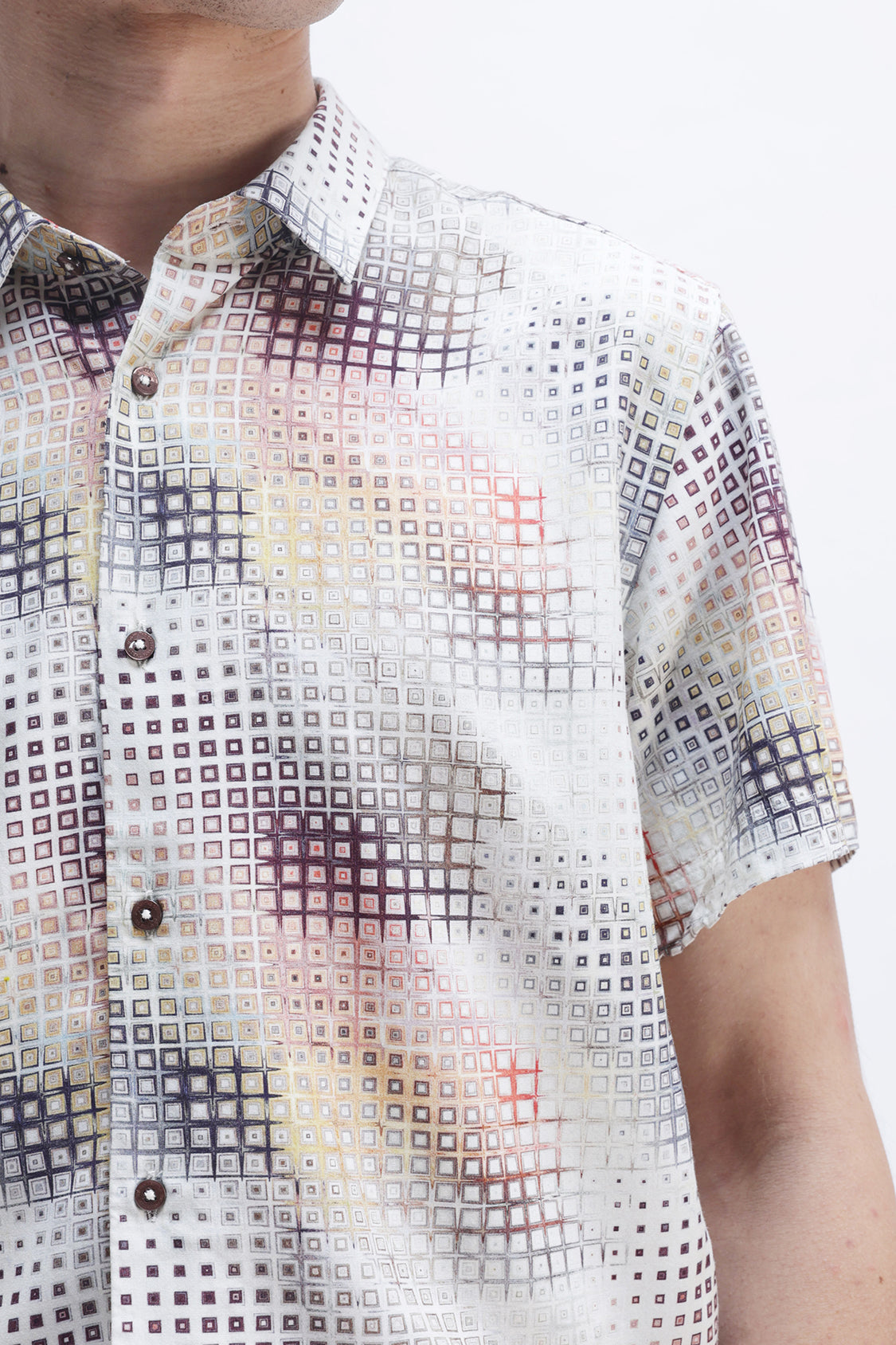 SANTNER NATURAL STRUCTURE PRINT SHIRT