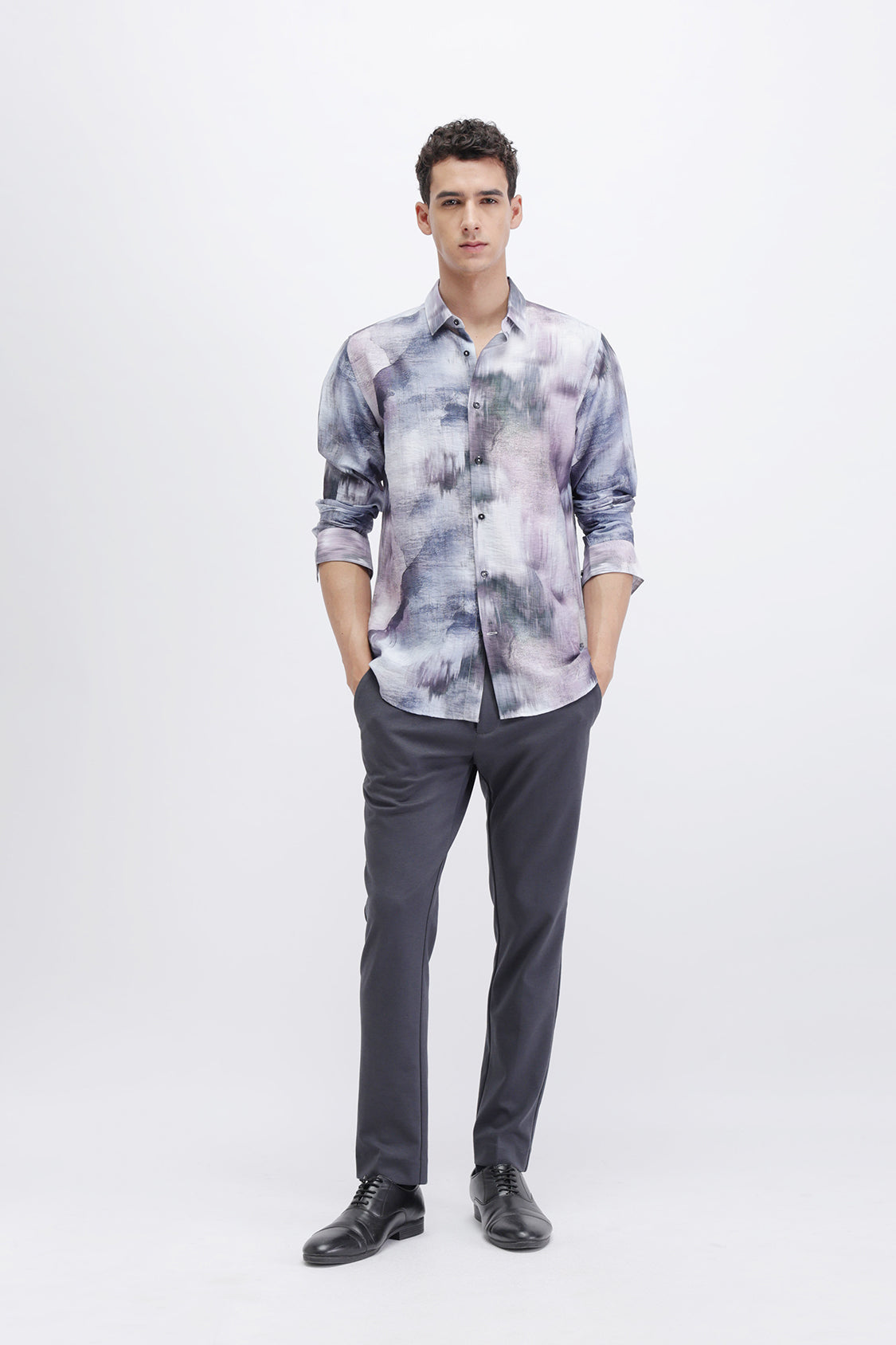 MUNCH MUTI COLOUR DISTRESSED PRINT SHIRT