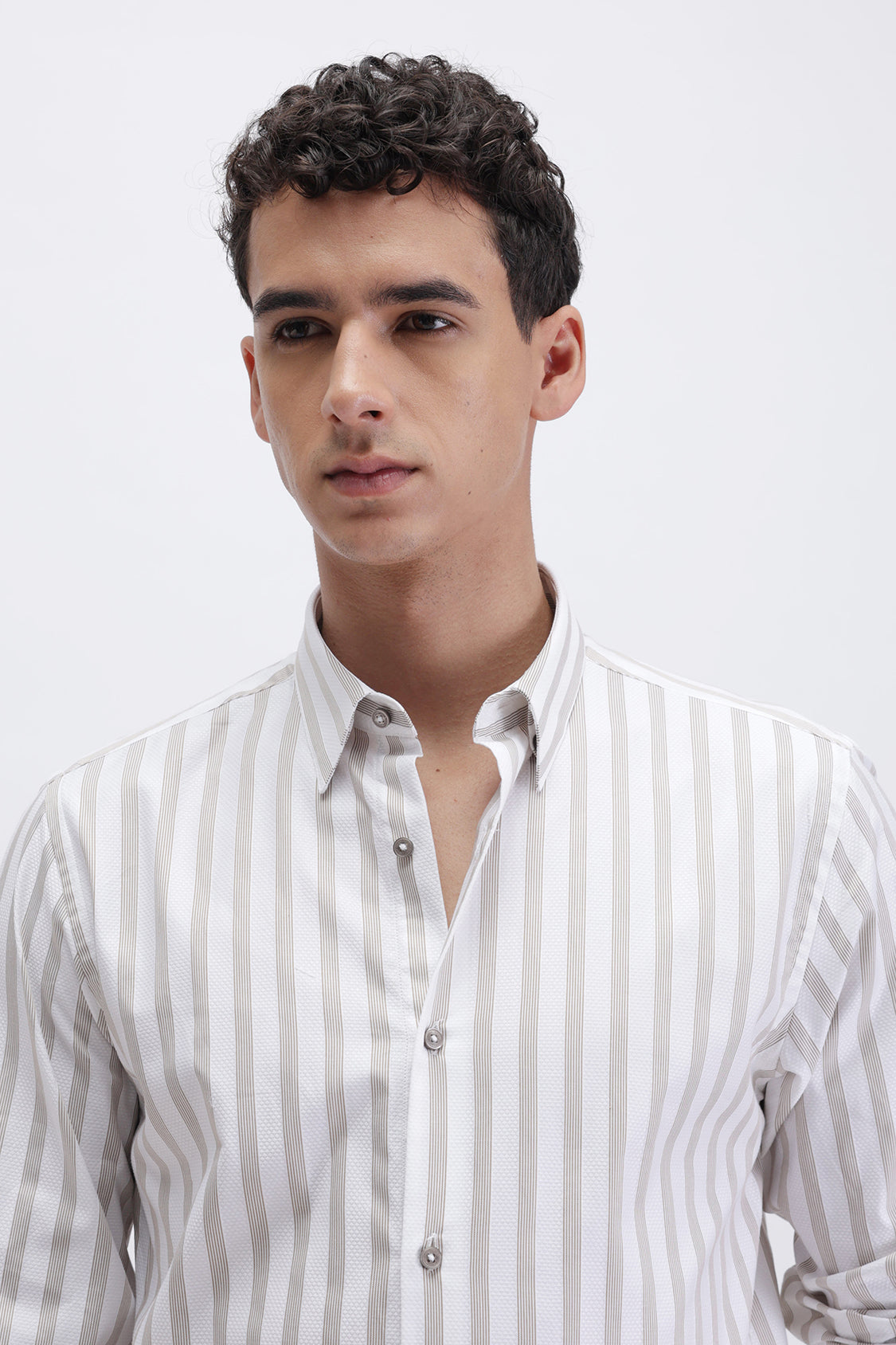 NOMAD WHITE BEIGE STRIPES SHIRT
