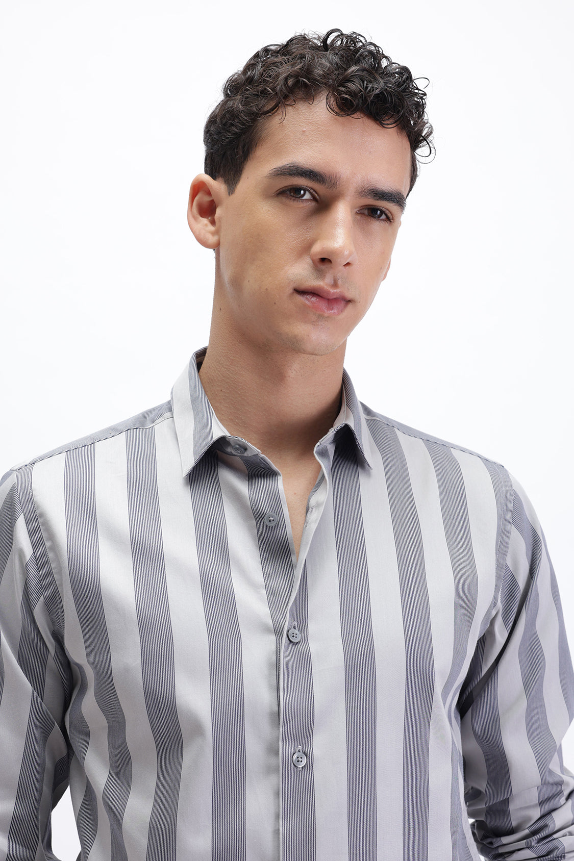 HYPER GREY NAVY STRIPES SHIRT