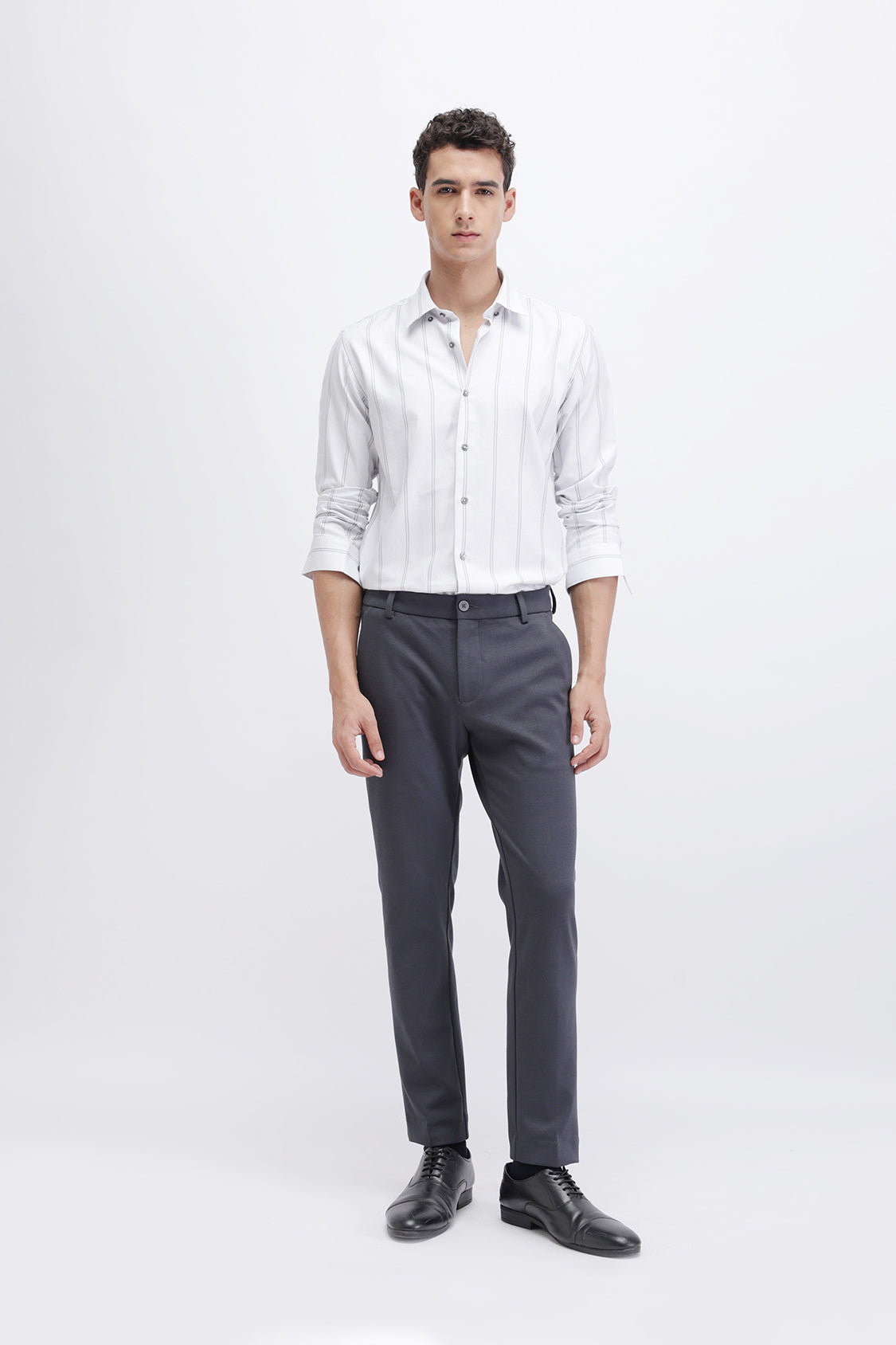 ZYPHER WHITE GREY STRIPES SHIRT