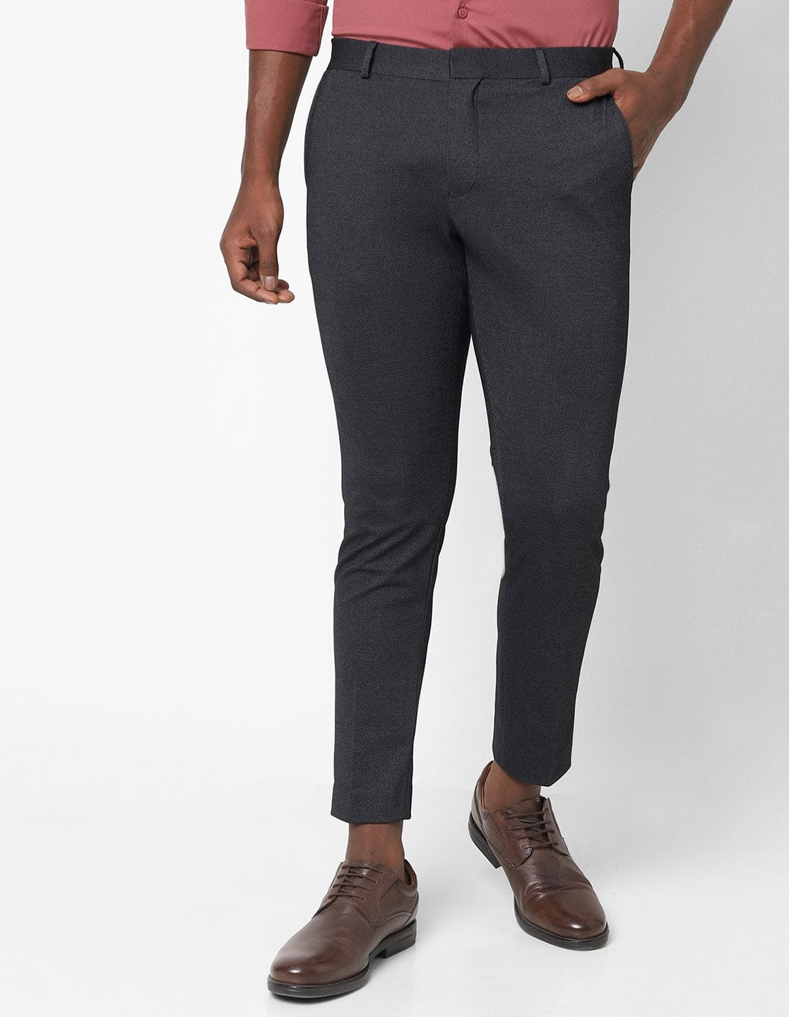 MENS BLACK STRETCH TROUSER TCT46452