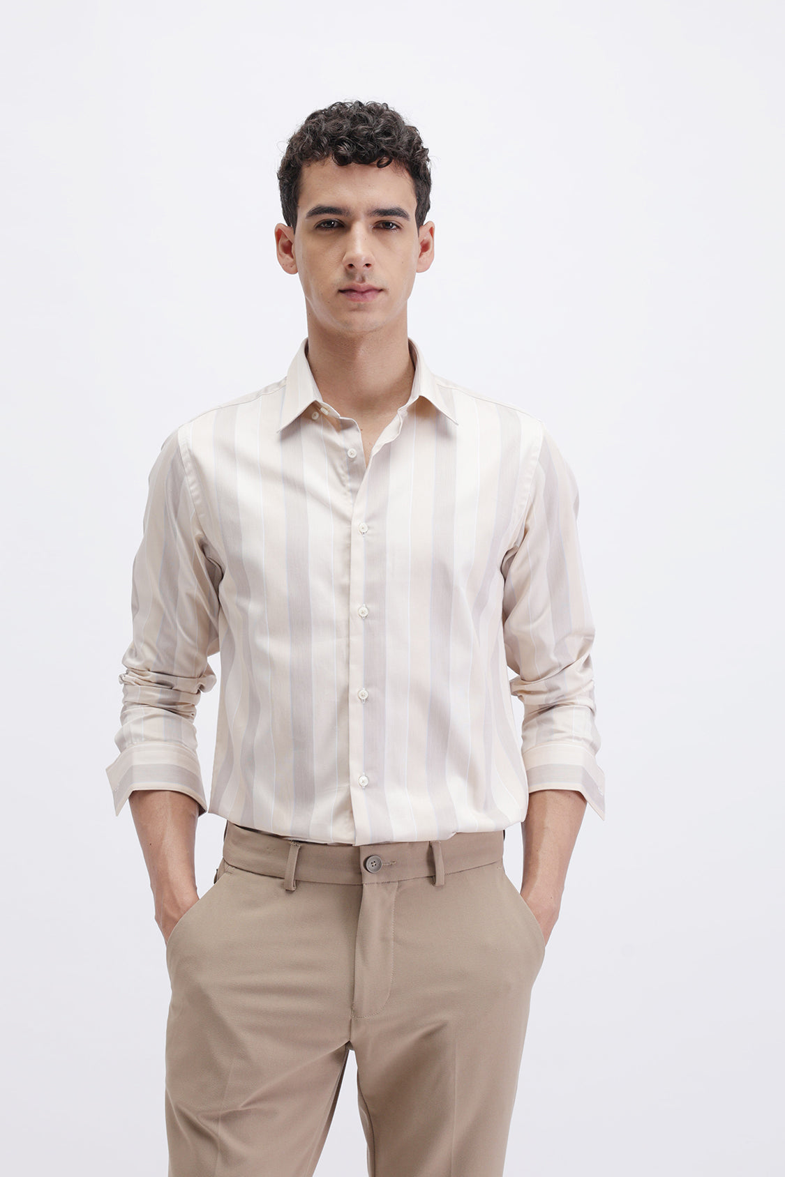 ECHO ECRU STRIPES SHIRT