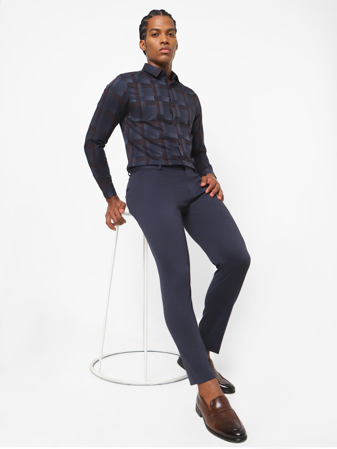 MENS NAVY BLUE TROUSER TCT ALBERTO