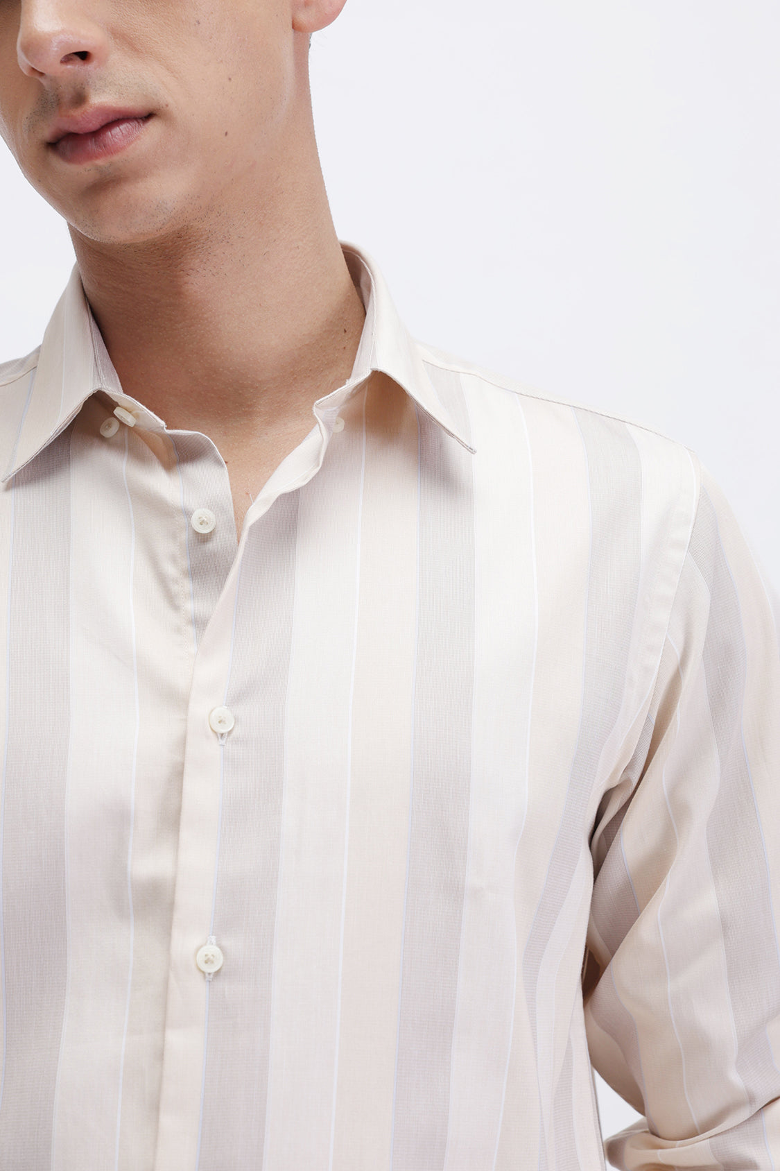 ECHO ECRU STRIPES SHIRT