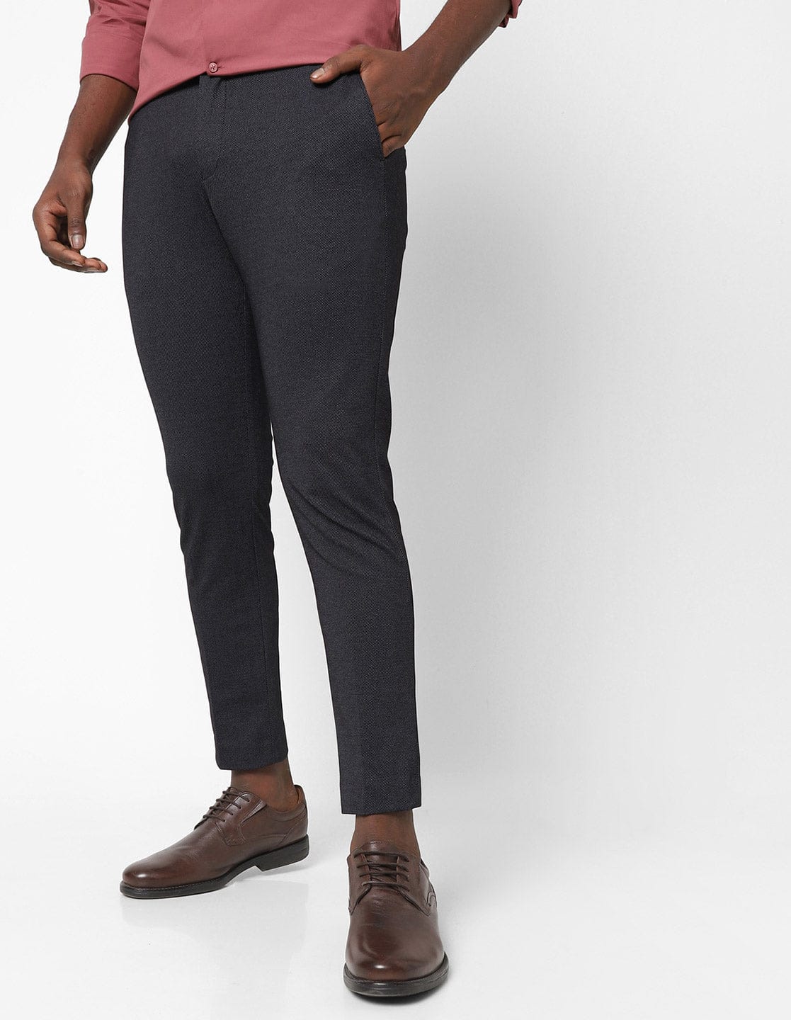 MENS BLACK STRETCH TROUSER TCT46452