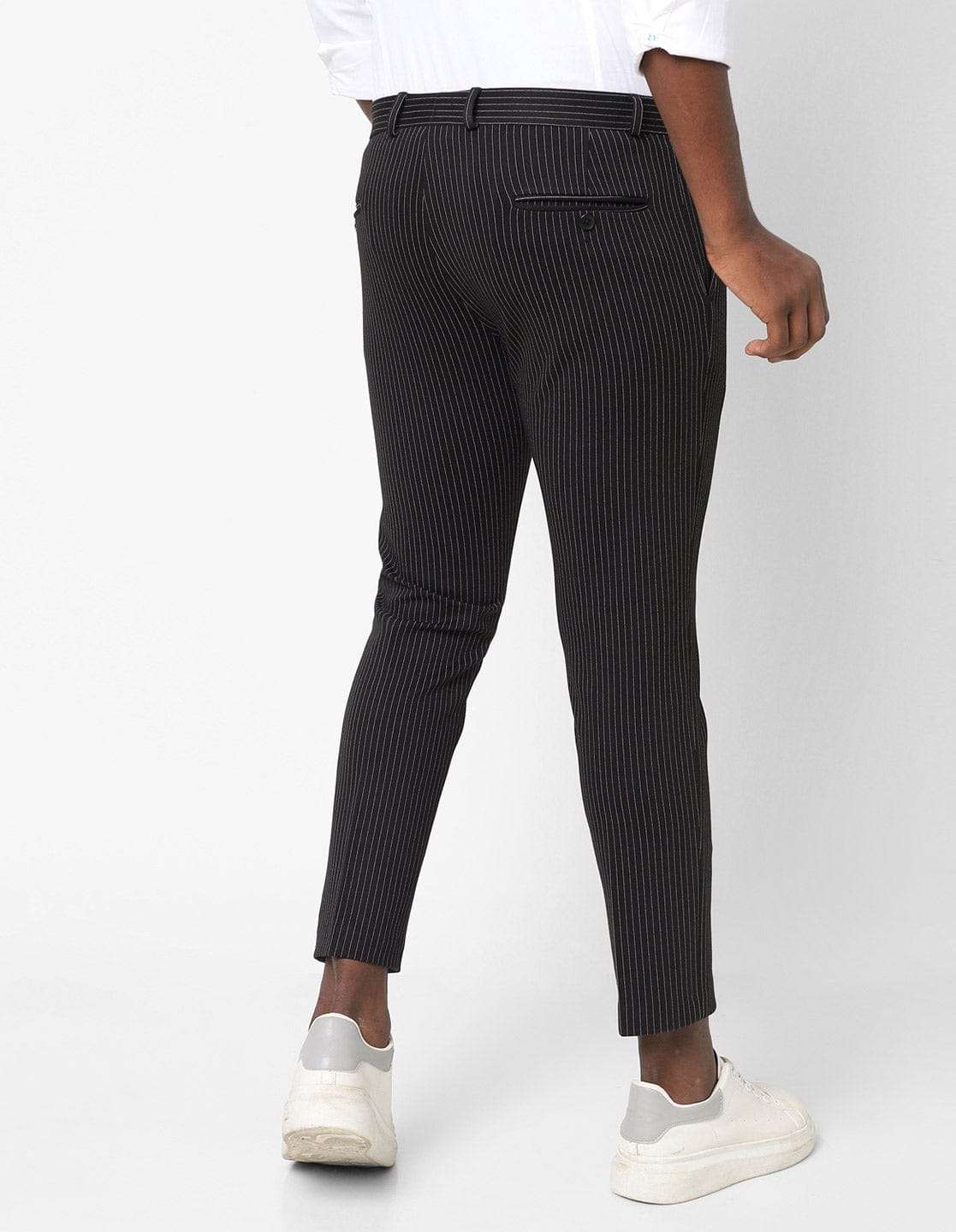 Black Stripes Knitted Stretch Men's Trouser