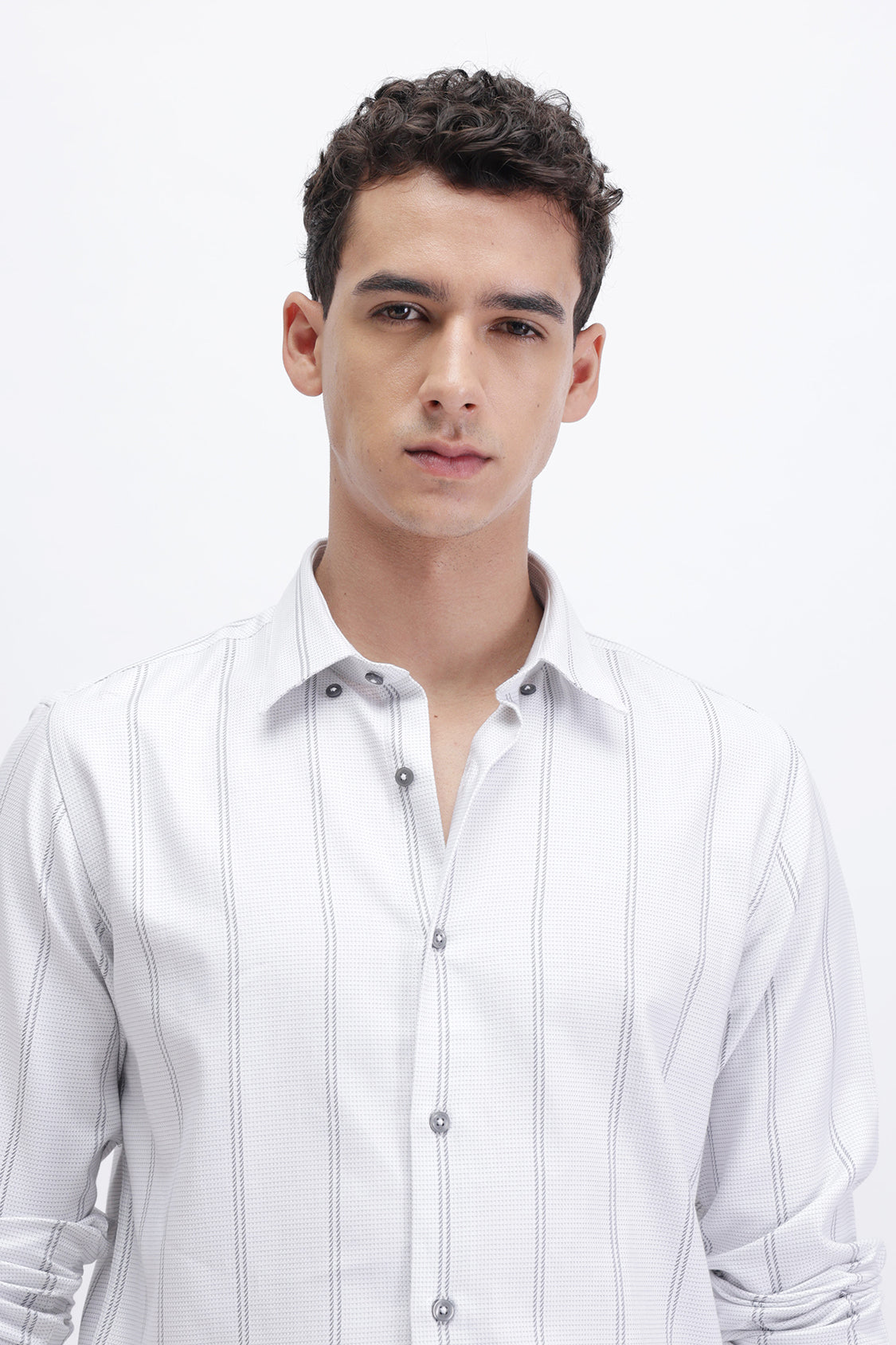 ZYPHER WHITE GREY STRIPES SHIRT