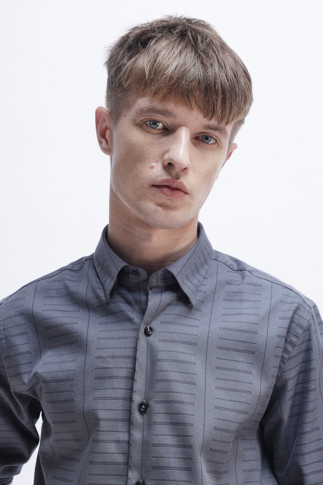 MOZILLA STEEL GREY STRIPES SHIRT