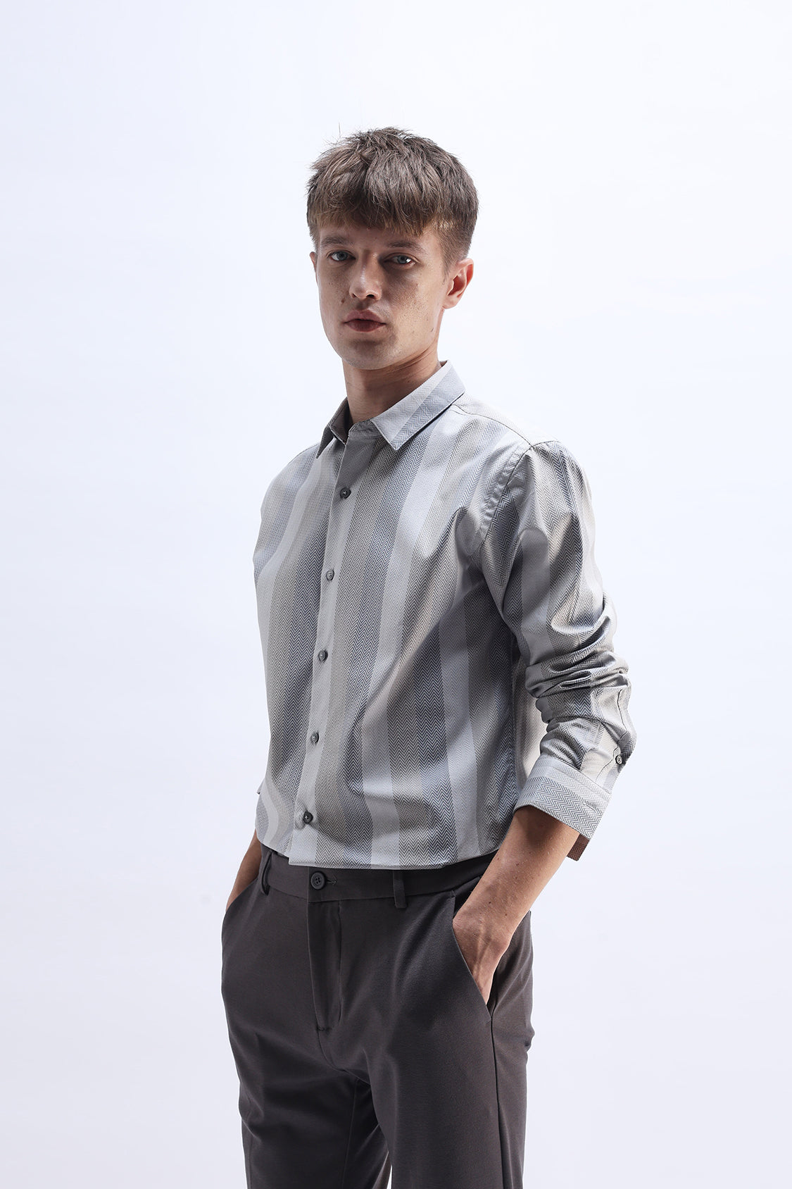 GREY MULTI STRIPES SHIRT