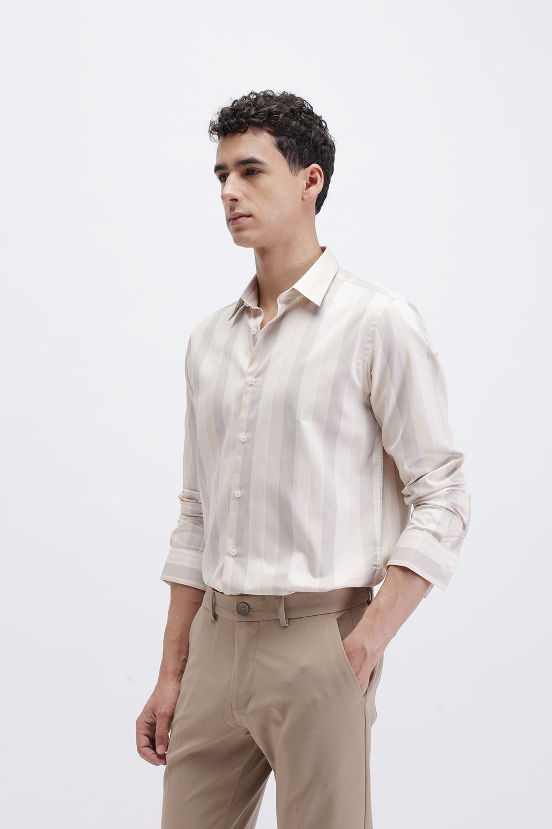 ECHO ECRU STRIPES SHIRT